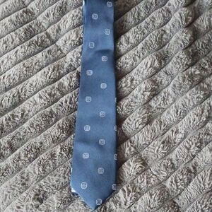 Elegant Blue And Steel Gray Patterned Tie